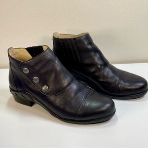 Ariat 3 Snap Spat Dark Brown Leather Chelsea Ankle Bootie Western Cowgirl Size 7